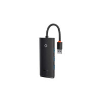 Концентратор Baseus USB 3.0 to 4xUSB 3.0 0.25m black (WKQX030001)