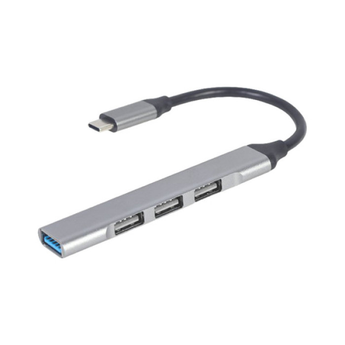 Концентратор Gembird USB-C to 1xUSB 3.1 + 3xUSB 2.0 silver (UHB-CM-U3P1U2P3-03)