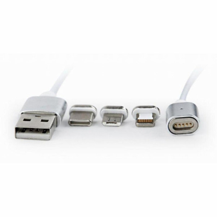 Дата кабель USB 2.0 AM to Lightning + Micro 5P + USB-C 1.0m Cablexpert (CC-USB2-AMLM31-1M)
