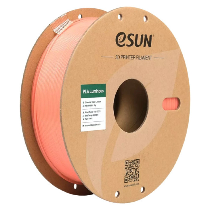 Пластик для 3D-принтера eSUN PLA- Luminous 1.75мм, 1кг, ORANGE (EPLA-LUMINOUS175LO1)