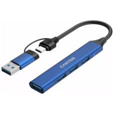 Концентратор Canyon hub DS-02 4in1 USB-A/C Blue (CNS-TDS02BL)