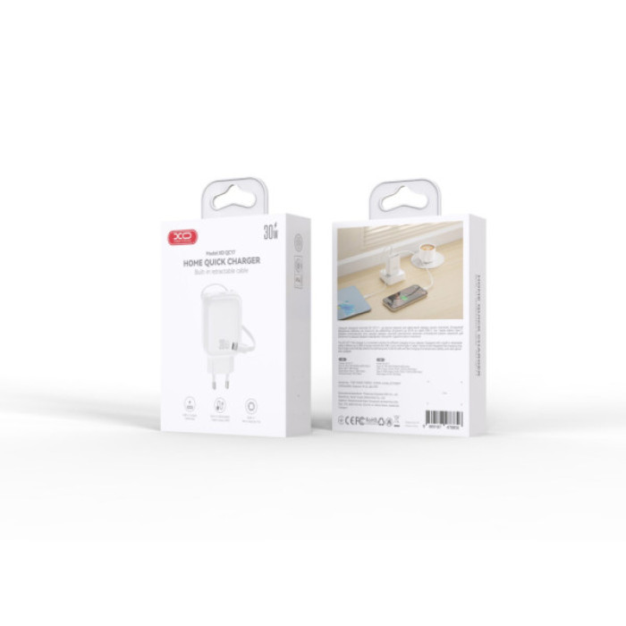 Зарядний пристрій XO 1xUSB-C PD30W GaN + cable USB-C to USB-C (XO-QC17)