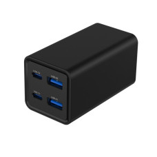 Зарядний пристрій Gembird 2xUSB-C PD65W + 2xUSB QC3.0 30W black (TA-UC-2A2C-PD65-01-BK)