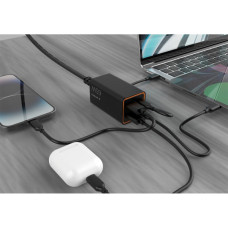 Зарядний пристрій Gembird 2xUSB-C PD65W + 2xUSB QC3.0 30W black (TA-UC-2A2C-PD65-01-BK)