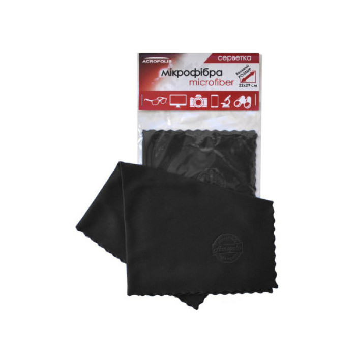 Серветки Acropolis A-90/12 microfiber 29*22см black, поштучно (A90-12BK)