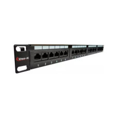 Патч-панель 19" 1U 24хRJ45 cat.5e, IDC/110 type Cor-X (PP-19/1-24-8P8C-C5)