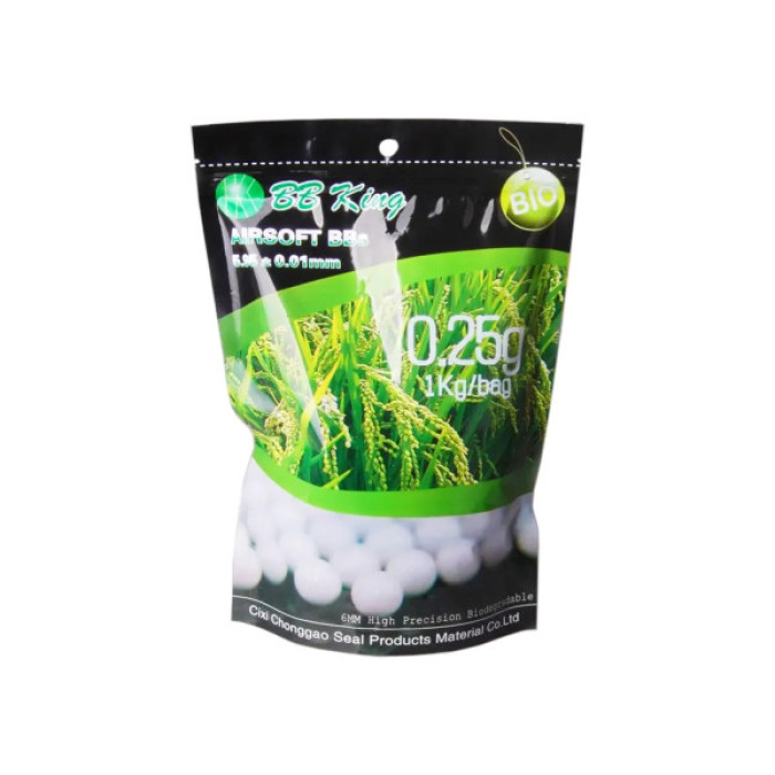 Страйкбольні кульки BB King Biogradable 6 мм 0,25 г 1кг/уп (1401.00.08)