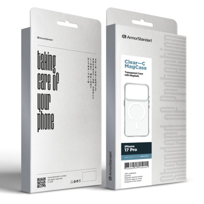Чохол до мобільного телефона Armorstandart Clear-C MagCase Apple iPhone 17 Pro Transparent (ARM87401)