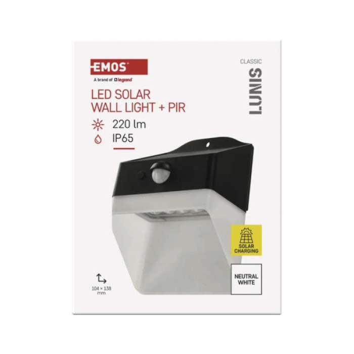 Світильник EMOS 220 лм IP65 4000K PIR (ZG151S)
