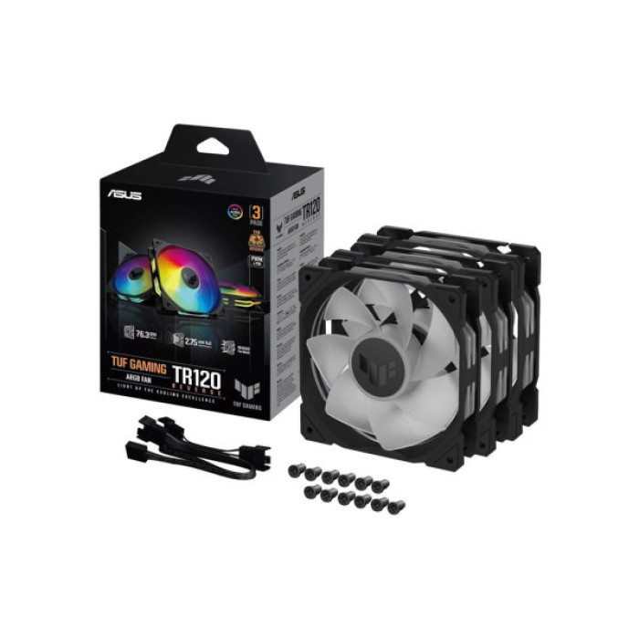 Кулер до корпусу ASUS TUF Gaming TR120 ARGB Reverse Triple Pack Black (90DA00D0-B09020)