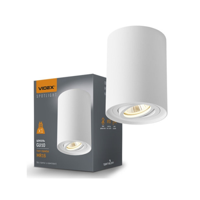 Світильник точковий Videx під лампу GU10 накладний Білий (VL-SPF13A-W)