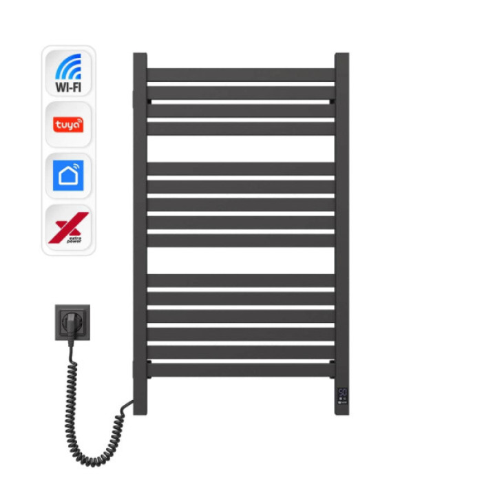 Сушарка для рушників Navin Авангард Х, 800х480, Wi-Fi, чорний муар, лівобічна (12-272155-4880)