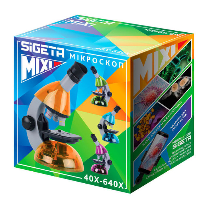 Мікроскоп Sigeta Mixi з адаптером для смартфона 40x-640x Blue (65911)