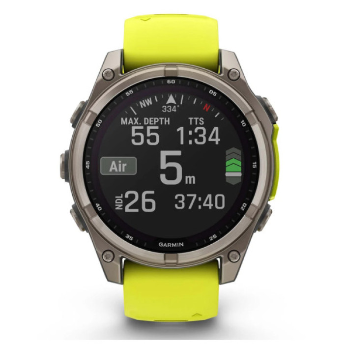 Смарт-годинник Garmin fenix 8 47mm,Saph Solar, BareTi/Graphite,AmpYe/GrphBnd (010-02906-21)