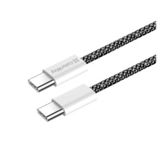 Дата кабель USB-C to USB-C 2.0m (braided cotton) (PD Fast Charging 60W) 3.0А black ColorWay (CW-CBPDCC068-BK)