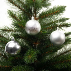 Ялинкова іграшка House Of Seasons Кульки Пластик 10 шт D6 см Сріблясті (8720967923878)