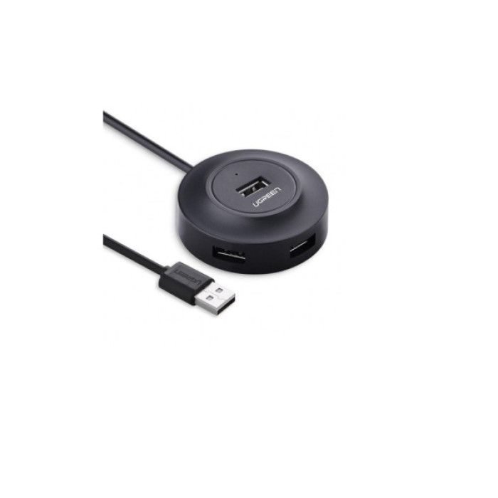 Концентратор Ugreen 4-port 1m USB 2.0 CR106 black (20277)