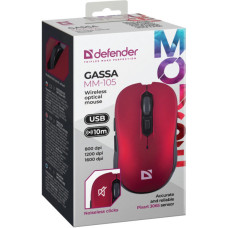 Мишка Defender Gassa MM-105 Wireless Red (52103)