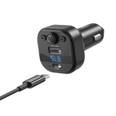 FM модулятор XO BCC18 USB-A OTG/USB-C Black (BCC18.black)
