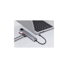 Концентратор Media-Tech USB-C 8-in-1 HDMI 4K/2xUSB-A/2xUSB-C/RJ45/SD/TF/PD 100W USB3.1 (MT5046)