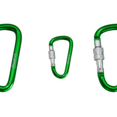 Карабін туристичний Tramp Набір 10 шт з муфтою 7 cм Green (UTRA-302-green)