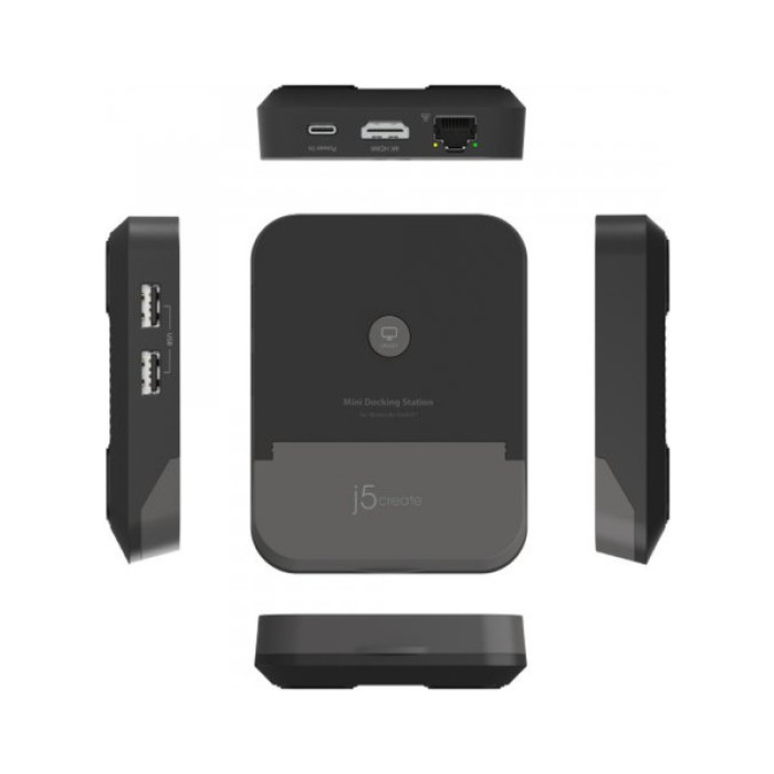 Порт-реплікатор J5create Dock-Station Nintendo Switch (HDMI/PD/USB-A/USB-C/LAN) (JCD620-N)