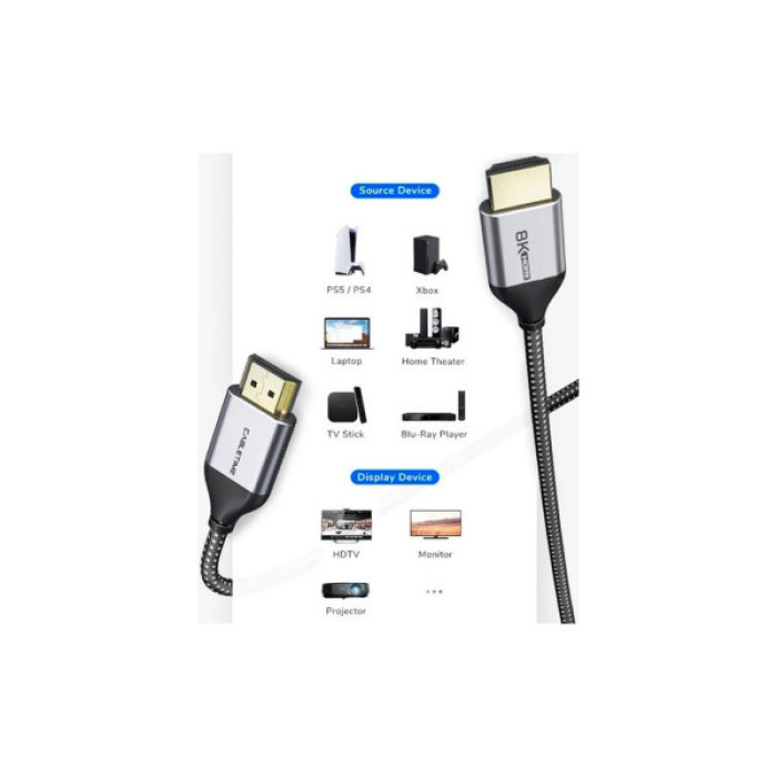 Кабель мультимедійний HDMI M to HDMI M 1.0m V2.1 Cabletime (CA914661)
