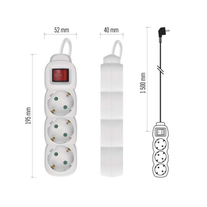 Мережевий подовжувач EMOS P1321