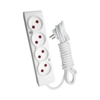 Мережевий подовжувач TECCO 3м 4 поста white (8681277841477)