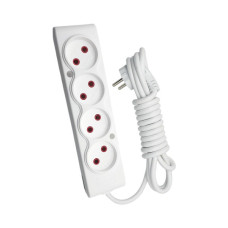 Мережевий подовжувач TECCO 3м 4 поста white (8681277841477)