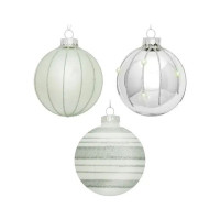 Ялинкова іграшка House Of Seasons Скляні кульки 3 шт D7 см Срібні (8718861801569)