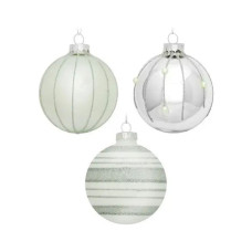 Ялинкова іграшка House Of Seasons Скляні кульки 3 шт D7 см Срібні (8718861801569)