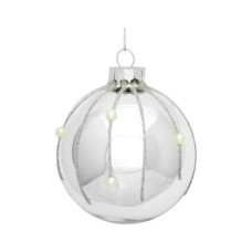 Ялинкова іграшка House Of Seasons Скляні кульки 3 шт D7 см Срібні (8718861801569)