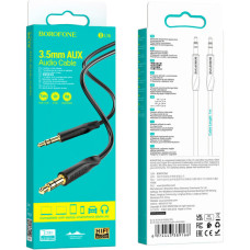 Кабель мультимедійний 3.5mm M to 3.5mm M black BOROFONE (6974443389166)