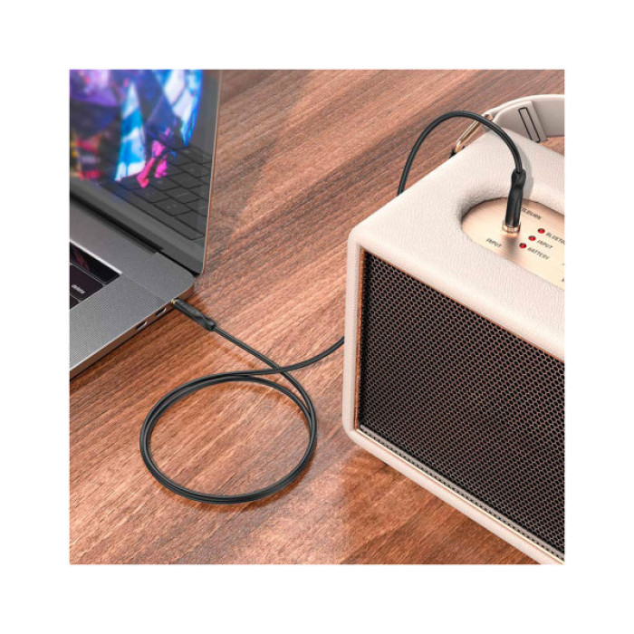 Кабель мультимедійний 3.5mm M to 3.5mm M black BOROFONE (6974443389166)