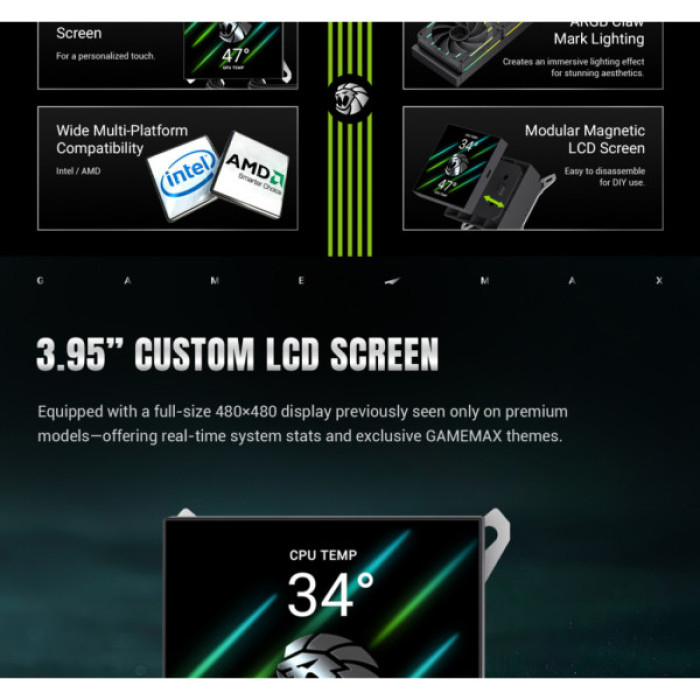 Кулер до процесора Gamemax HAILSTORM 360 BK