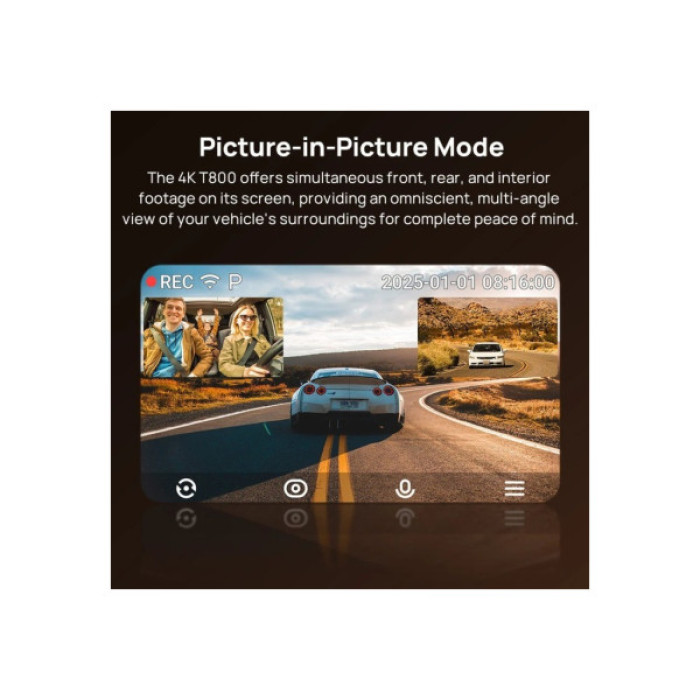 Відеореєстратор Xiaomi 70mai Dash Cam 4K T800-2 2562Gb Premium Set (1182547)