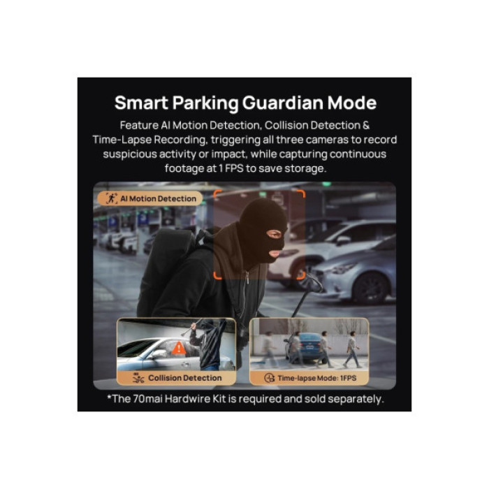 Відеореєстратор Xiaomi 70mai Dash Cam 4K T800-2 2562Gb Premium Set (1182547)