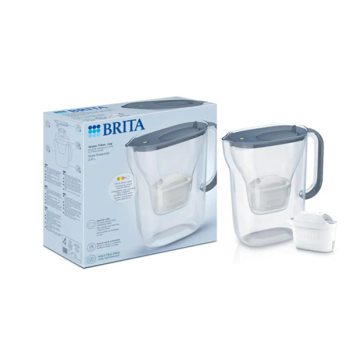Фільтр-глечик Brita Style Essential MXPro 2.4л з картриджем сіро-блакитний (1058042)