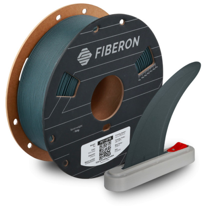 Пластик для 3D-принтера Polymaker Fiberon PET-GF15 1,75mm 0,5kg DARK GREY (FL02005)