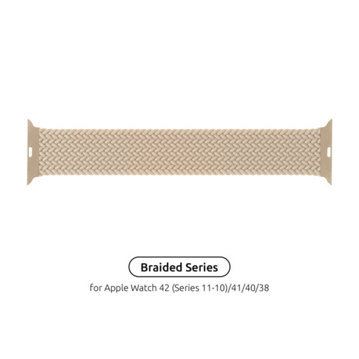 Ремінець до смарт-годинника Armorstandart Braided Solo Loop для Apple Watch 42 (Series 11-10)/41/40/38 Beige Size 2 (120 mm) (ARM64891)