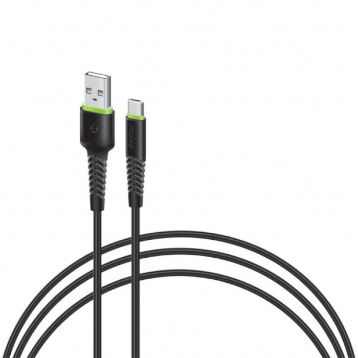 Дата кабель USB 2.0 AM to USB-C 1.2m black Intaleo (1283126487484)
