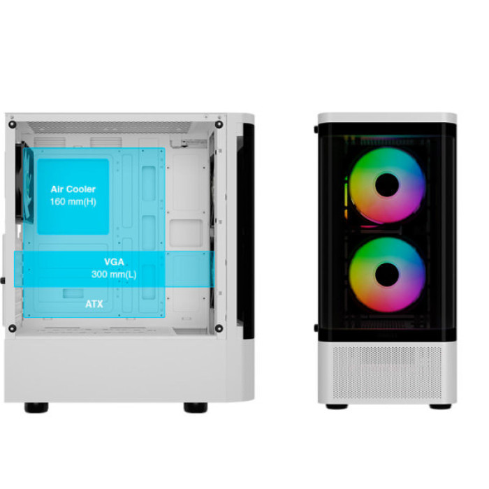 Корпус Gamdias TALOS E3 CG WH (4711514501209)