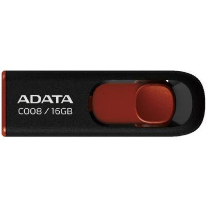 USB флеш накопичувач ADATA 16Gb C008 Black/Red USB 2.0 (AC008-16G-RKD)