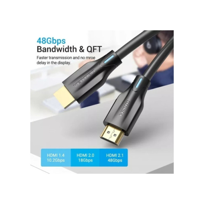 Кабель мультимедійний HDMI M to HDMI M 10.0m 8K60Hz black Vention (AANBL)