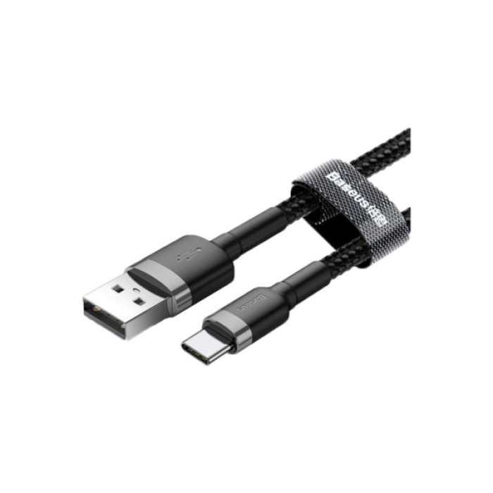 Дата кабель USB 2.0 AM to USB-C 2.0m 2A Gray-Black Baseus (CATKLF-CG1)