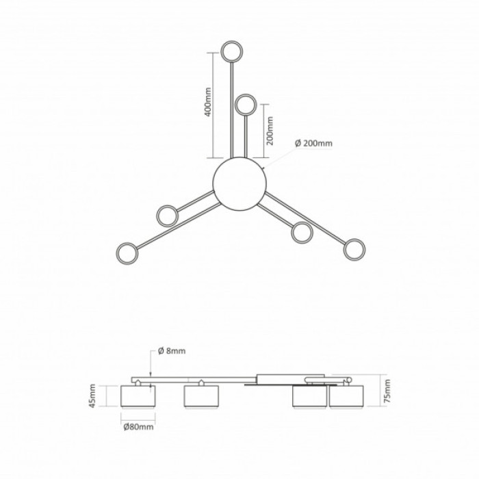 Світильник Videx під лампу 6xGX53 накладний Білий (VL-SPF21B-W)