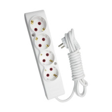 Мережевий подовжувач TECCO 3м 4 поста white (8681277842108)