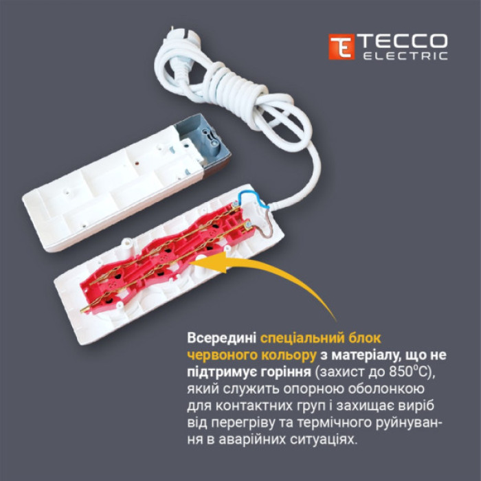 Мережевий подовжувач TECCO 3м 4 поста white (8681277842108)