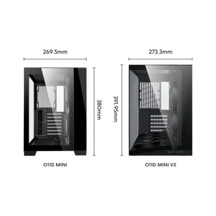 Корпус для ПК Lian Li O11 Dynamic Mini V2, Black (G99.O11DMIV2X.00)